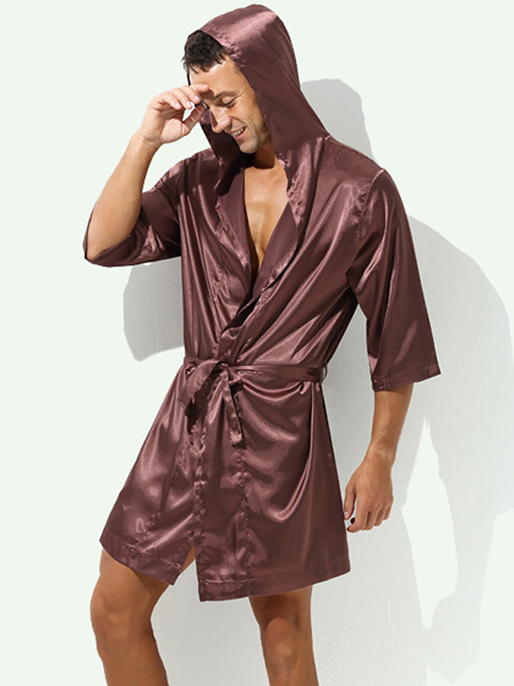 Couple Soft Tie Thin Bathrobe Pajamas