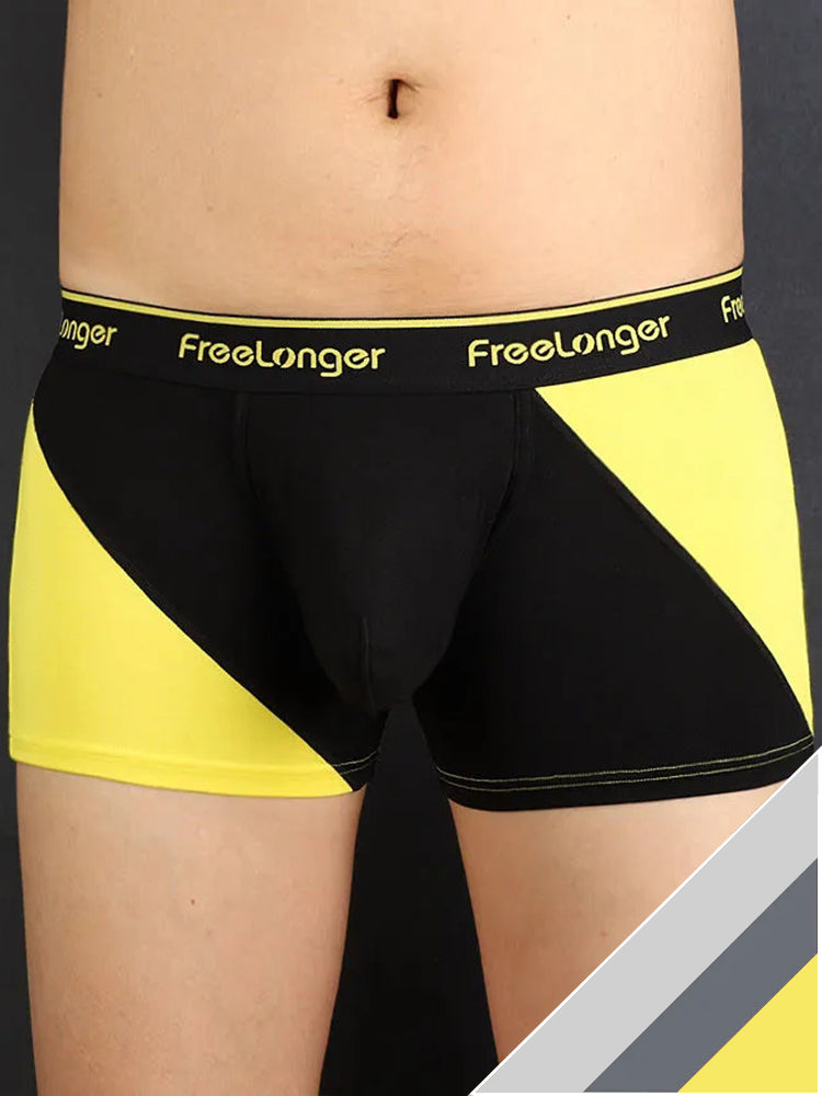 FreeLonger Men's Big Pouch Breathable Seamless Trunks