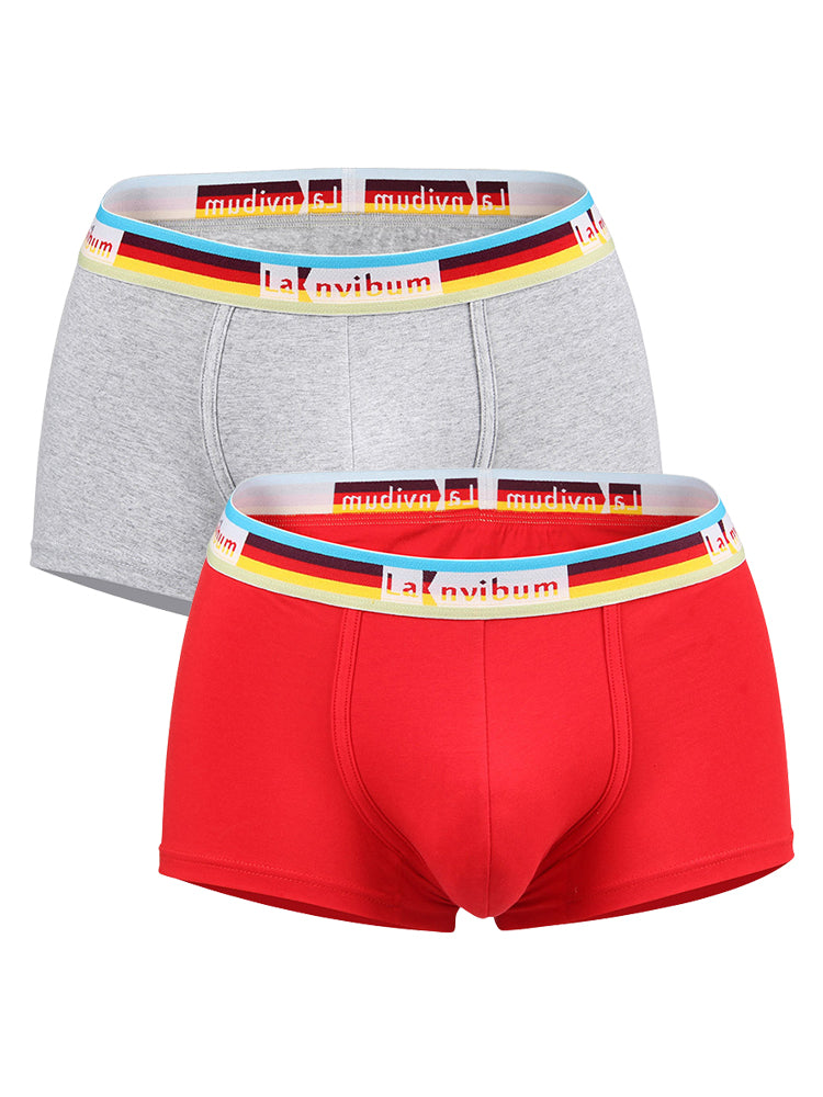 Men's Rainbow Waistband Big Pouch Trunks