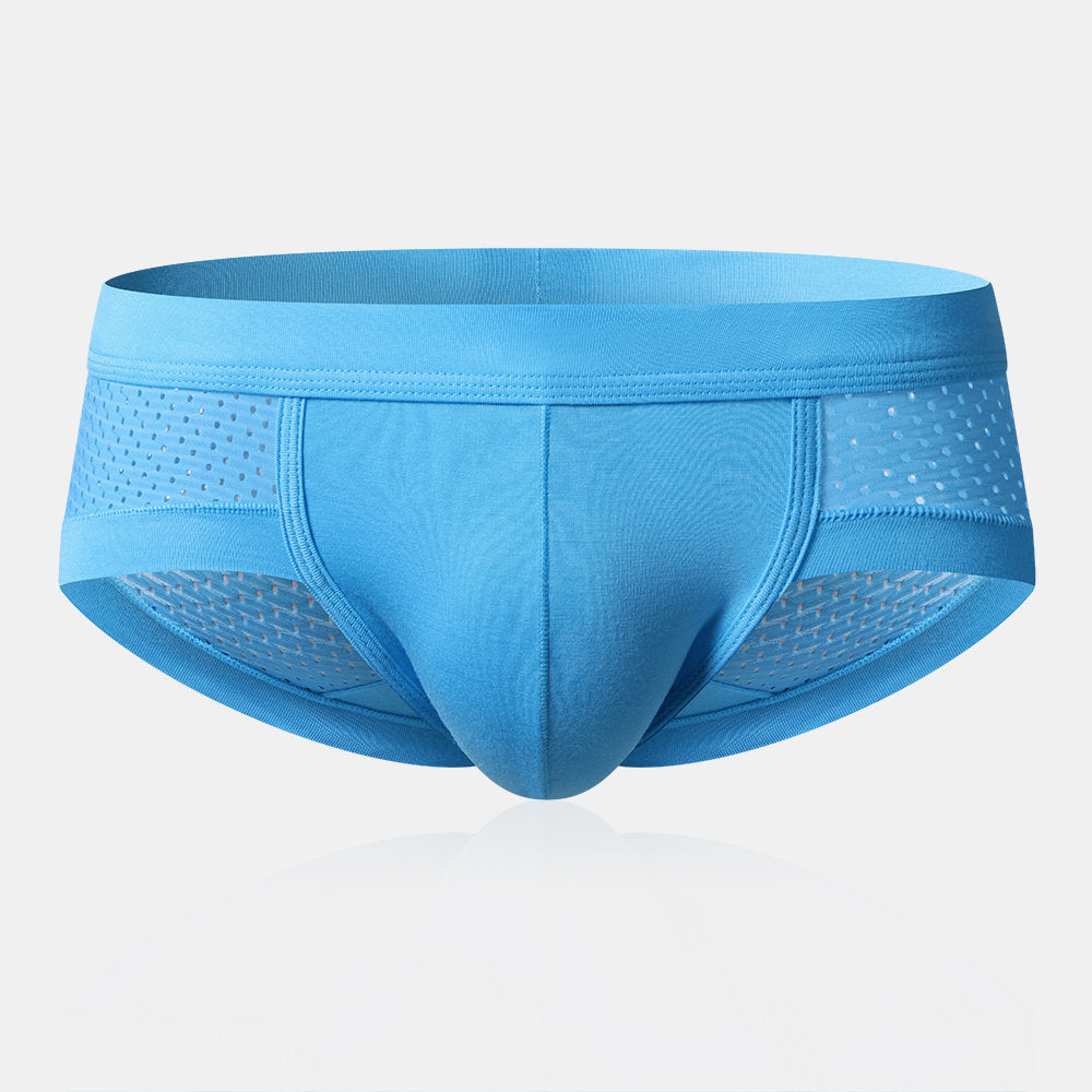 Mesh Modal Stitching Breathable Solid Color Briefs