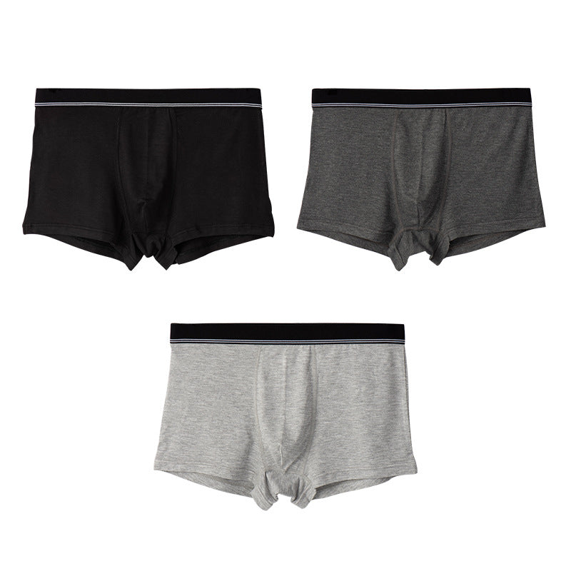 3Pcs Mid-waist Thin Summer Men's Boxer Briefs