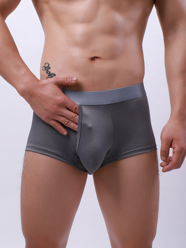 Men’s 3 Pack Fly Big Pouch Breathable Trunks