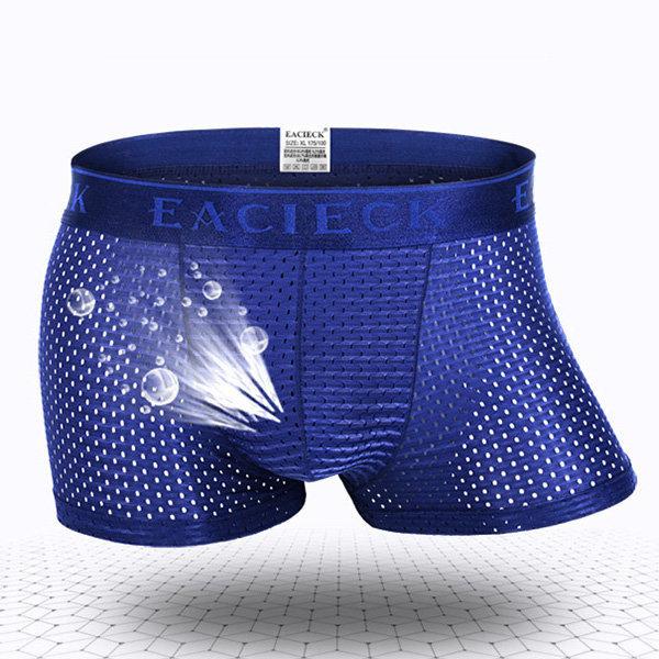 3Pcs Men's Mesh Thin Ice Silk Underwear