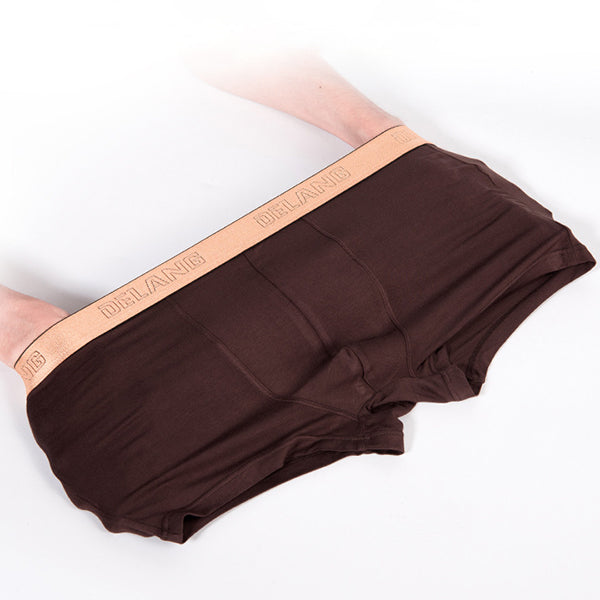 4Pcs Modal Ultra-soft Solid Mid-waist Men's Boxer Briefs