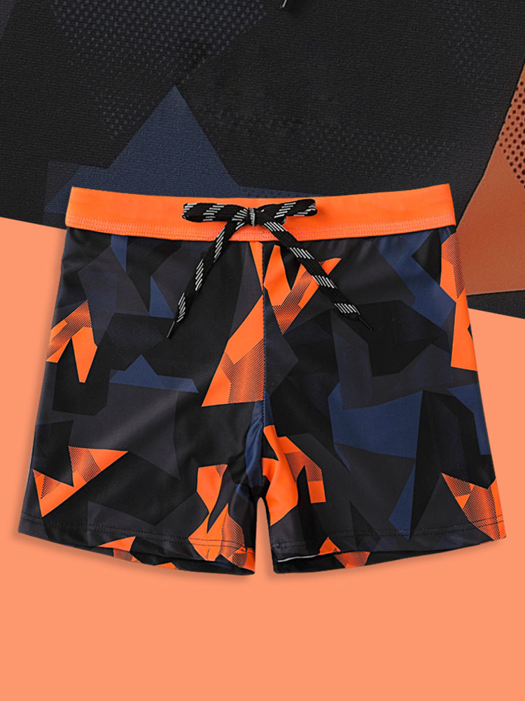 Mens Printed Lining Quick Dry Swim Trunks