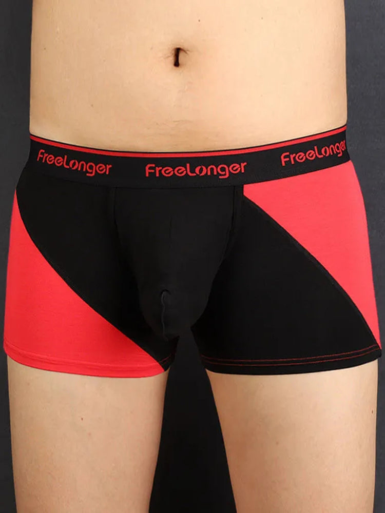 FreeLonger Men's Big Pouch Breathable Seamless Trunks