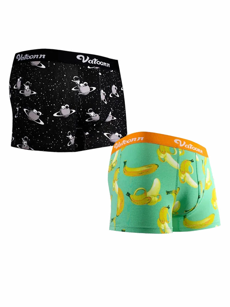 Couple 2 PCS Cotton Cartoon Breathable Underwear