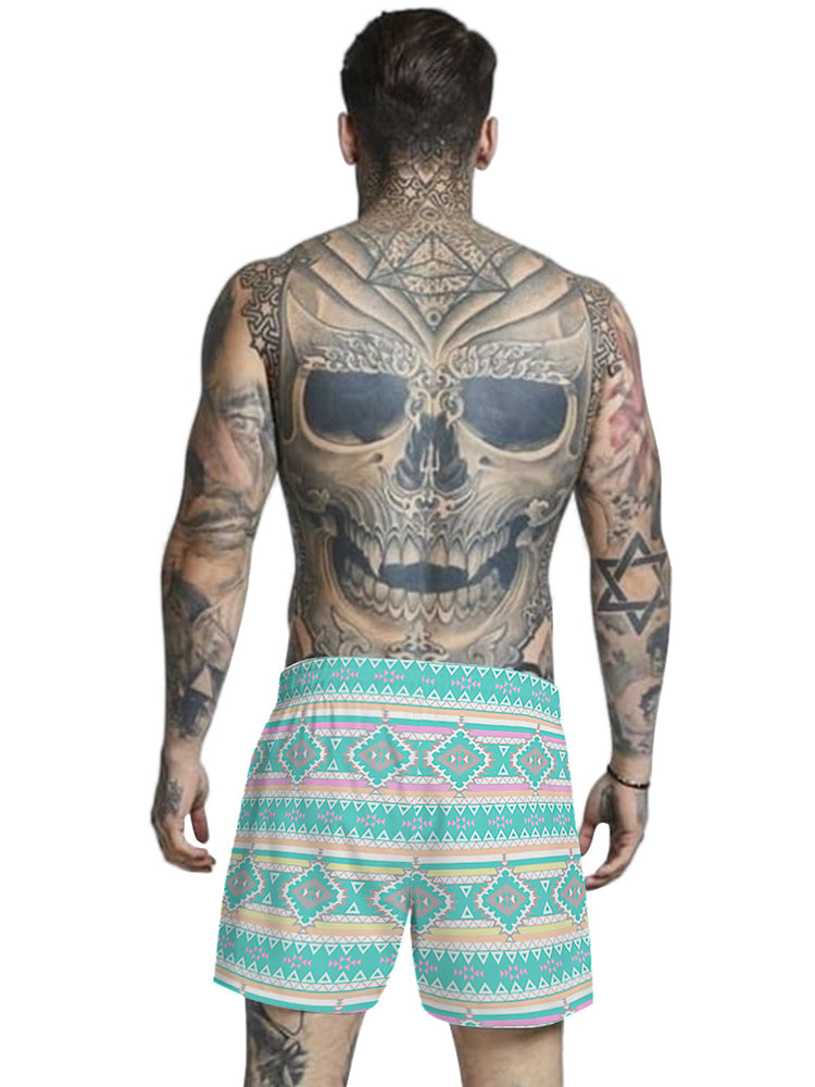 Mens Summer Printed Breathable Board Shorts