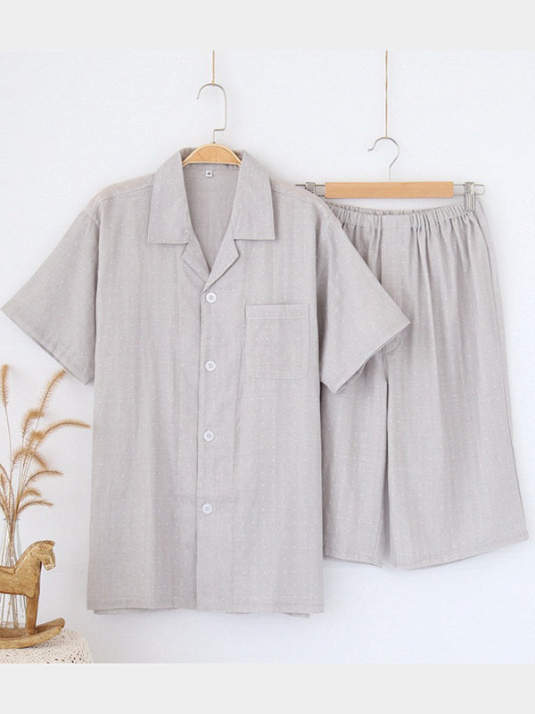 Men's 100% Cotton Woven Short Sleepwear Pajama Set