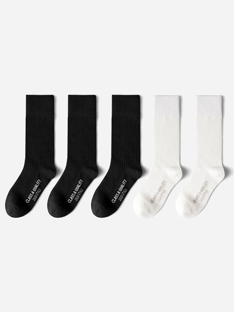 5 Pack Mens Solid Cotton Calf Sock
