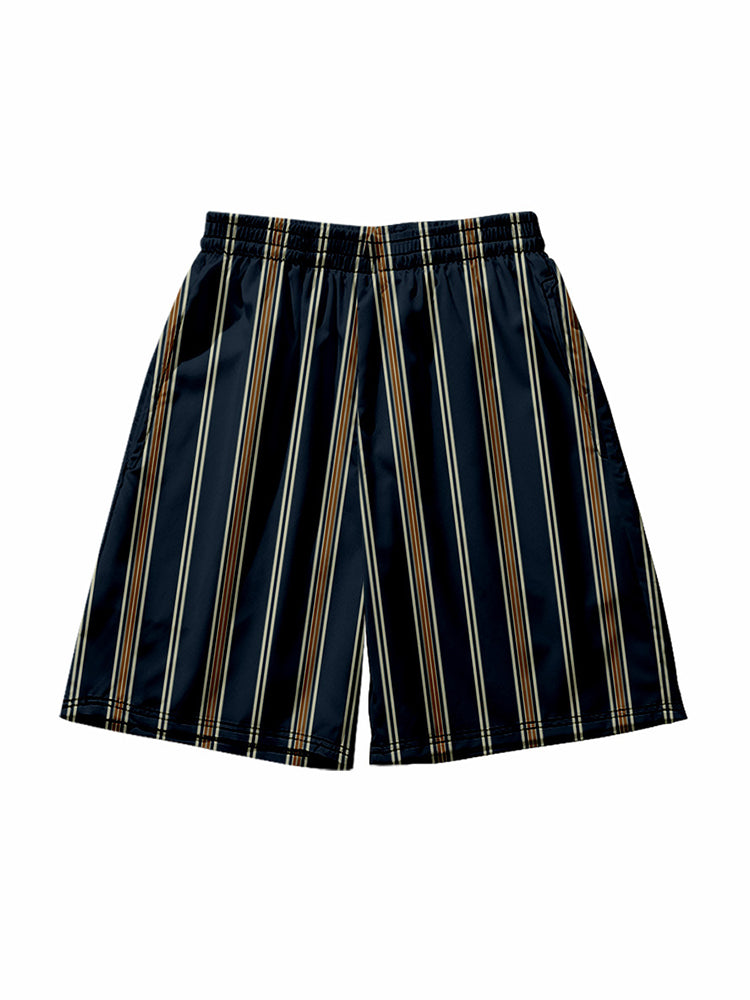 Mens Novelty & Basic Stripes Quick Dry Beach Shorts