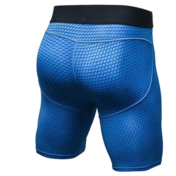 Mens 3D Printed Elastic Quick Dry Fitness Sport Shorts