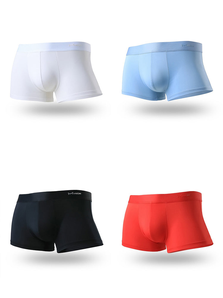 4 Pack Men's Pouch Anti-bacterial Silk Underwear