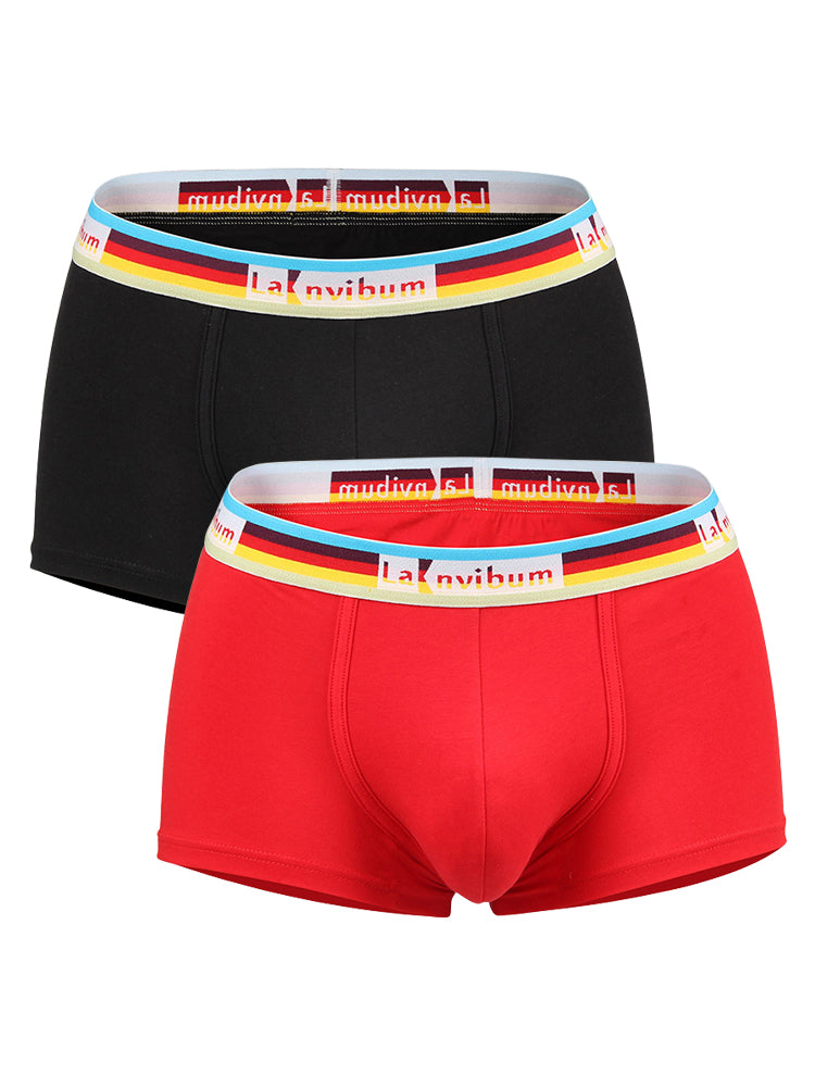 Men's Rainbow Waistband Big Pouch Trunks