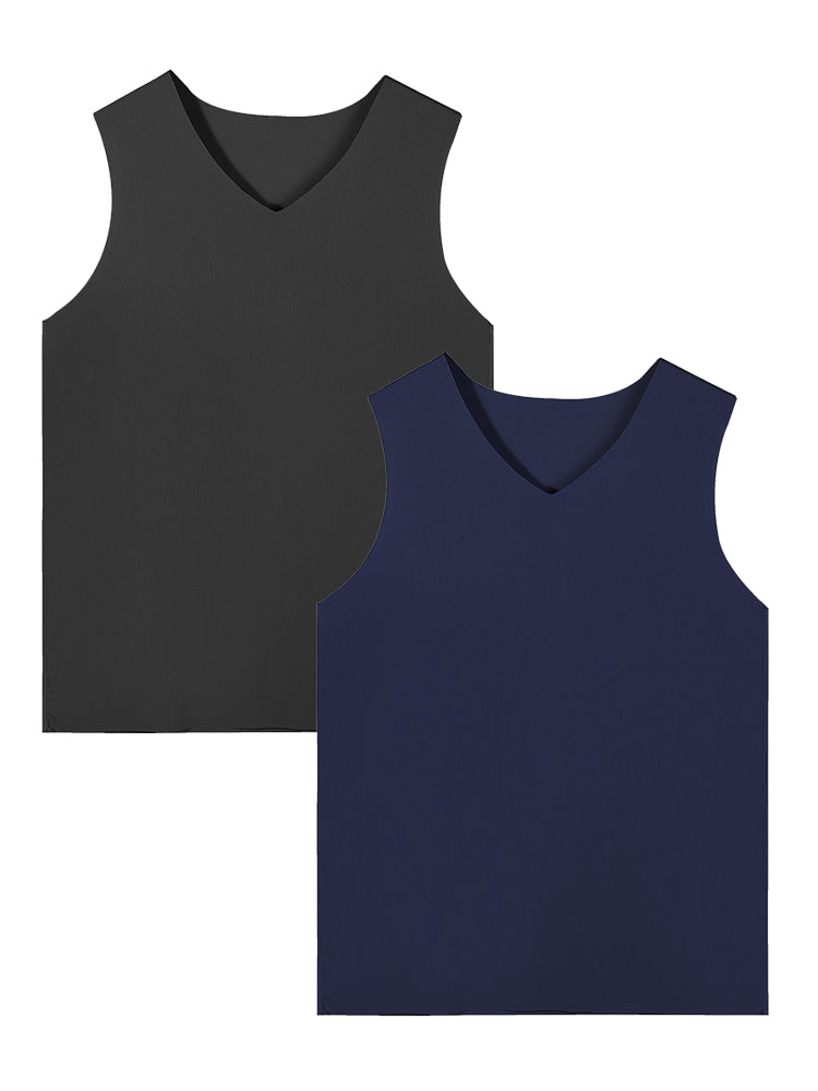 2 Pack Men’s Ice Silk Seamless Quick-dry Tanks