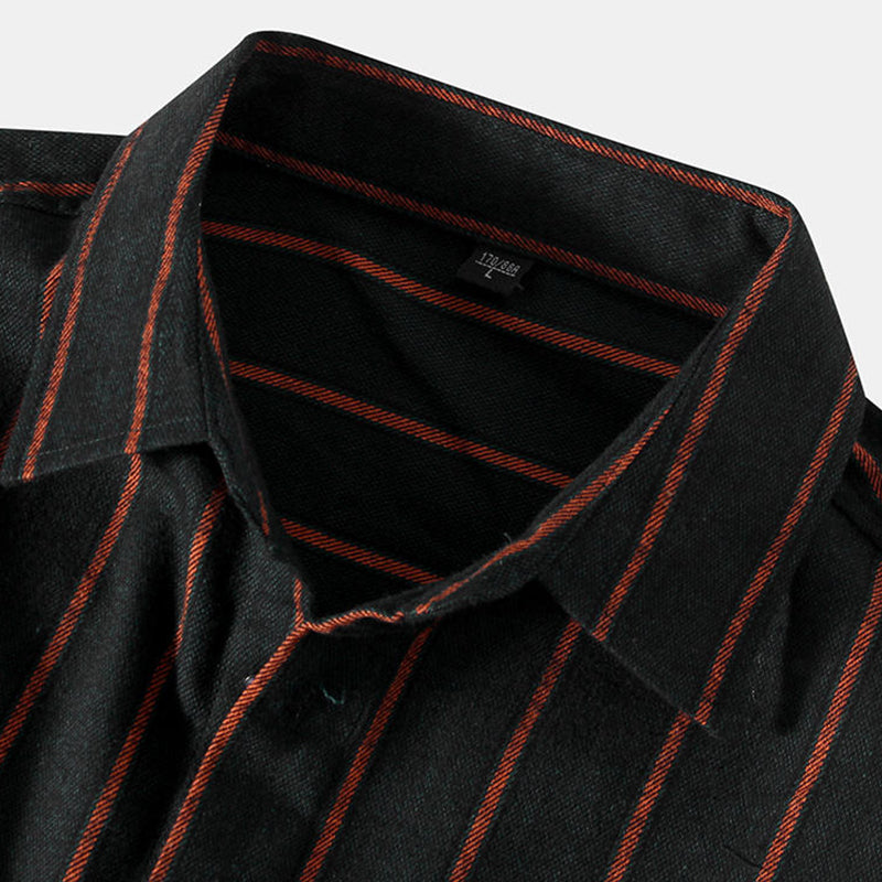 Mens Plain Stripe Long Sleeve Shirts