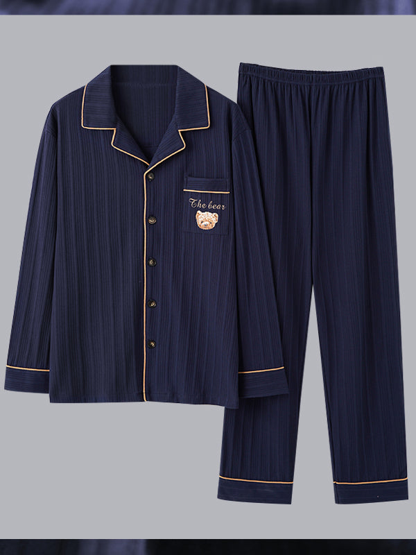 Men's Cotton Knit Classic Pajamas Set
