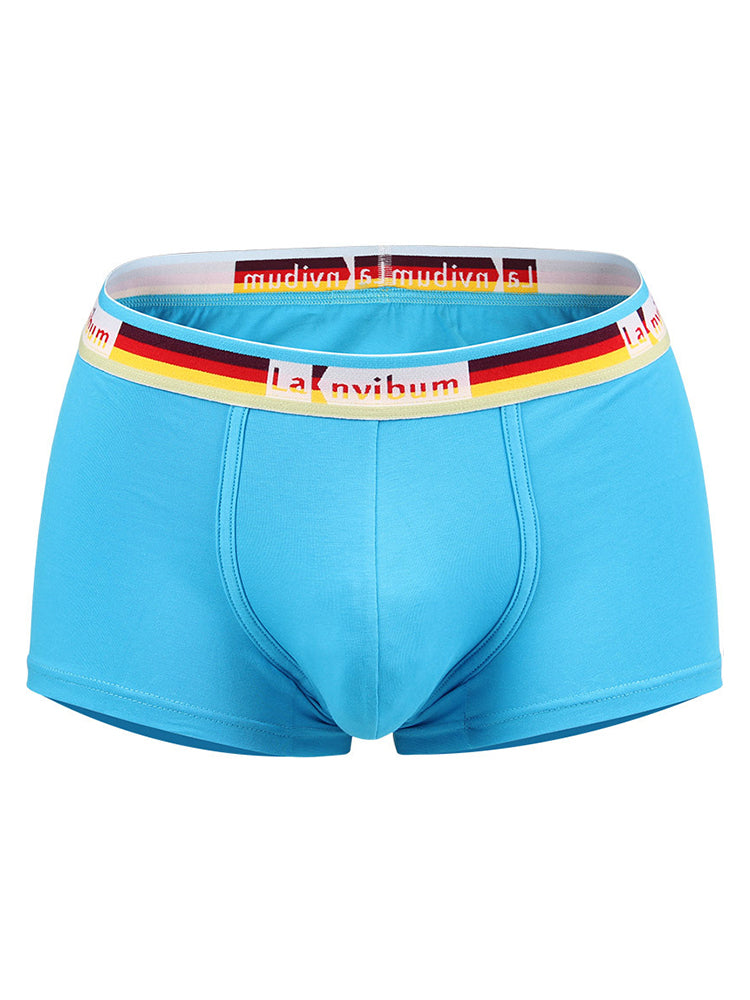 Men's Rainbow Waistband Big Pouch Trunks