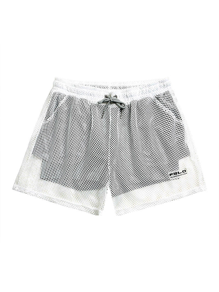 Mens Mesh Loose See Through Swim Shorts