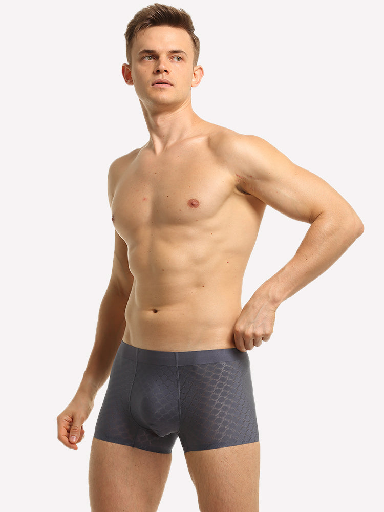 3 Pack Mens Ice Silk Underwear Soft Ultra-Thin Trunks