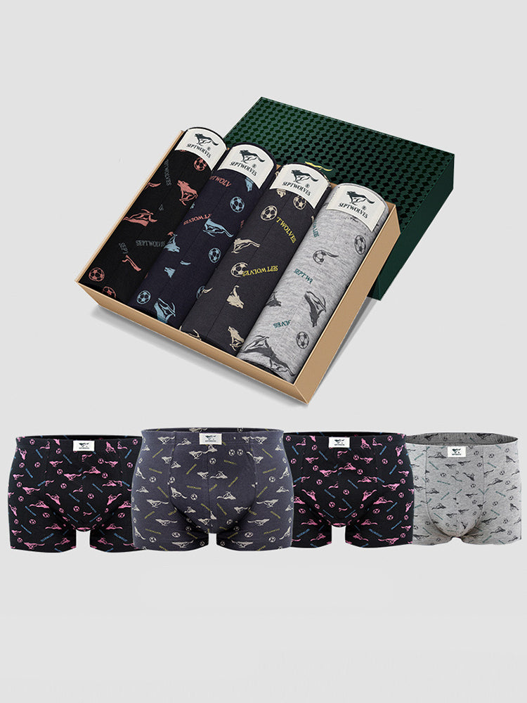 Men's All-cotton Breathable Boxer Briefs Set