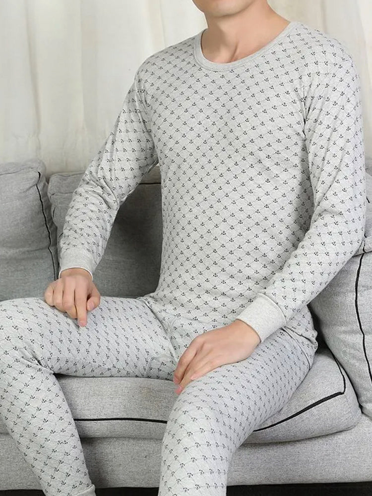 Men's Home Printed Cozy Thermal Sets